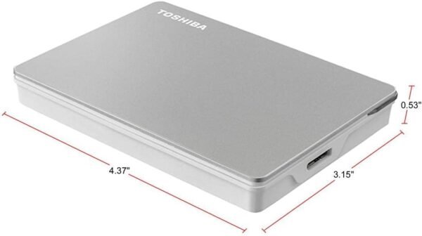 Toshiba Canvio Flex 2TB Portable External Hard Drive USB-C USB 3.0, Silver for PC, Mac, & Tablet - HDTX120XSCAA - Image 6