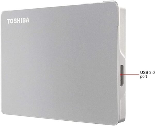 Toshiba Canvio Flex 2TB Portable External Hard Drive USB-C USB 3.0, Silver for PC, Mac, & Tablet - HDTX120XSCAA - Image 4