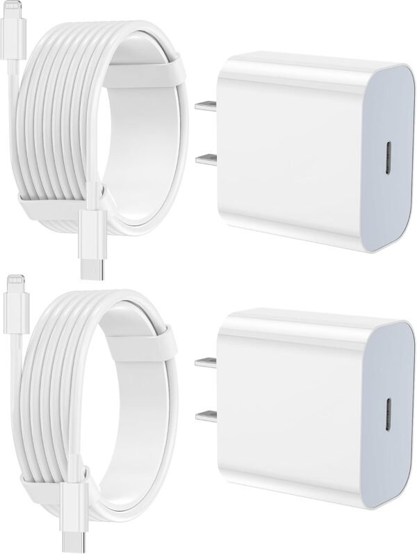 iPhone Charger Fast Charging 2 Pack Type C Wall Charger Block with 2 Pack [6FT&10FT] Long USB C to Lightning Cable for iPhone 14/13/12/12 Pro Max/11/Xs Max/XR/X,AirPods Pro