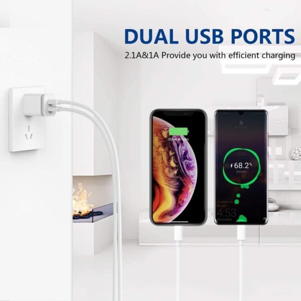USB Wall Charger, LUOATIP 3-Pack 2.1A 5V Dual Port Cube Power Adapter Plug Block Charging Box Brick for iPhone 13 12 11 Pro Max SE XS XR X 8 7 6 6S Plus, Galaxy, LG, Moto, Android Phones - Image 5