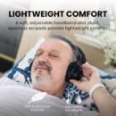 Avantree HT41899 Plus - [2025 Upgrade] Dual Qualcomm-Powered Bluetooth 5.3 Headphones & Transmitter for Wireless TV Watching with aptX Adaptive, Individual Volume Controls, Optical Support, 50hr