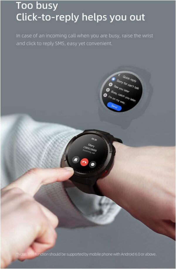 mibro Smart Watch GS, 1.43'' Amoled HD Touch Screen 5ATM Waterproof Smartwatch Fitness Tracker for Android iOS Phones with Heart Rate SpO2 Sleep Monitor, 70 Sports Modes Fitness Watch for Women Men - Image 7
