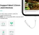 Apple MFi Certified 2 Pack Lightning to 3.5 mm Headphone Jack Adapter for iPhone, iPhone Aux Adapter Converter Dongle Audio Cable Compatible with iPhone 14 13 12 11 X XS 8 7