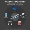 SSK 1TB USB Drive, External SSD USB Fast 550MB/s 2-in-1 Dual Drive USB Type C+ USB A 3.2 Gen2 Solid State Thumb Drive SSD Stick for iPhone 15/PS4/Android Phone/Tablet/Windows/Mac