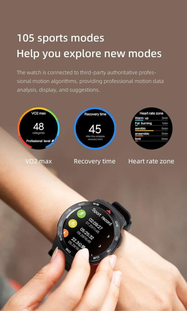 mibro Smartwatch GS Pro for Men Women, 1.43” Amoled Screen GPS Satellite Positioning Fitness Tracker with 4 PD Heart Rate Blood Oxygen Sleep Monitor, 5ATM Waterproof 105 Sports Modes for iOS Android - Image 6
