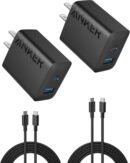 Anker iPhone 16 Charger, USB C Charger, 2-Pack 20W Dual Port USB C Charger Block for iPhone 16 / 15 / 14 and More (2-Pack 5 ft USB C Cable Included)