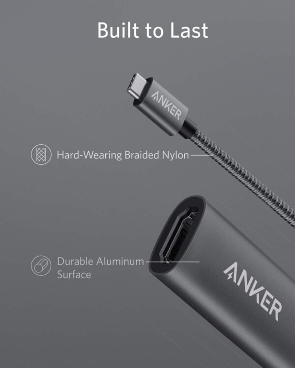 Anker USB C to HDMI Adapter (@60Hz), 310 USB-C (4K HDMI), Aluminum, Portable, for MacBook Pro, Air, iPad pROPixelbook, XPS, Galaxy, and More - Image 6