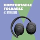 JBL Tune 720BT - Wireless Over-Ear Headphones with JBL Pure Bass Sound, Bluetooth 5.3, Up to 76H Battery Life and Speed Charge, Lightweight, Comfortable and Foldable Design (Black)