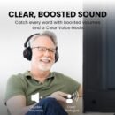 Avantree HT41899 Plus - [2025 Upgrade] Dual Qualcomm-Powered Bluetooth 5.3 Headphones & Transmitter for Wireless TV Watching with aptX Adaptive, Individual Volume Controls, Optical Support, 50hr
