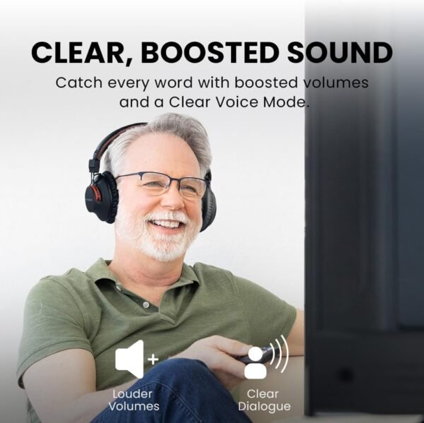 Avantree HT41899 Plus - [2025 Upgrade] Dual Qualcomm-Powered Bluetooth 5.3 Headphones & Transmitter for Wireless TV Watching with aptX Adaptive, Individual Volume Controls, Optical Support, 50hr - Image 5