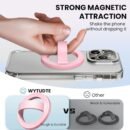 Magnetic Silicone Ring Grip Phone Holder, Loop Grip Phone Holder,Magnetic Phone Loop,Magsafe Phone Grip,Compatible with Magsafe for iPhone 16/15/14/13/12 Series (Lady Pink)