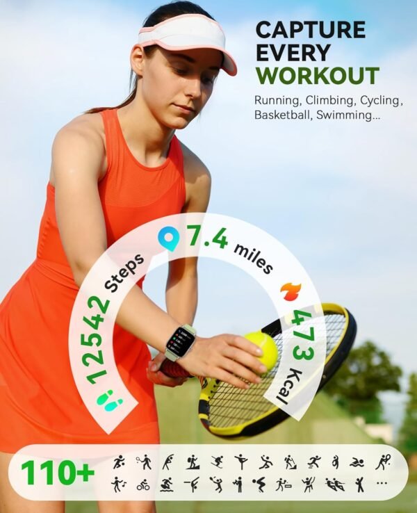 Smart Watch for Women Men- Answer/Make Call, 2025 1.91'' IP68 Waterproof Fitness Step Sleep Tracker Watch with Heart Rate Monitor Activity Counter Smartwatch for Andriod iPhone iOS Samsung Compatible - Image 3