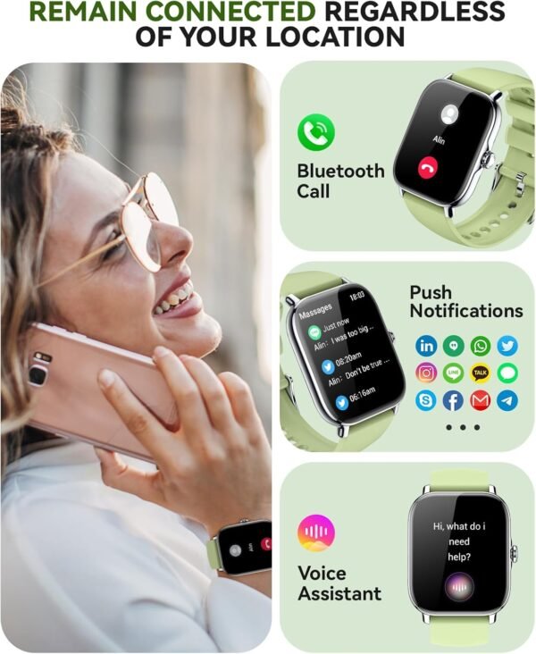 Smart Watch for Women Men- Answer/Make Call, 2025 1.91'' IP68 Waterproof Fitness Step Sleep Tracker Watch with Heart Rate Monitor Activity Counter Smartwatch for Andriod iPhone iOS Samsung Compatible - Image 2
