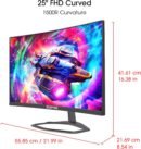 Sceptre Curved 24.5-inch Gaming Monitor up to 240Hz 1080p R1500 1ms DisplayPort x2 HDMI x2 Blue Light Shift Build-in Speakers, Machine Black 2023 (C255B-FWT240)