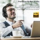 TOZO HT2 Hybrid Active Noise Cancelling Headphones, Wireless Over Ear Bluetooth Headset, 60H Playtime, Hi-Res Audio Custom EQ via App Deep Bass Comfort Fit Ear Cups, for Home Office Travel Black