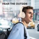 Soundcore by Anker Q20i Hybrid Active Noise Cancelling Headphones, Wireless Over-Ear Bluetooth, 40H Long ANC Playtime, Hi-Res Audio, Big Bass, Customize via an App, Transparency Mode (White)