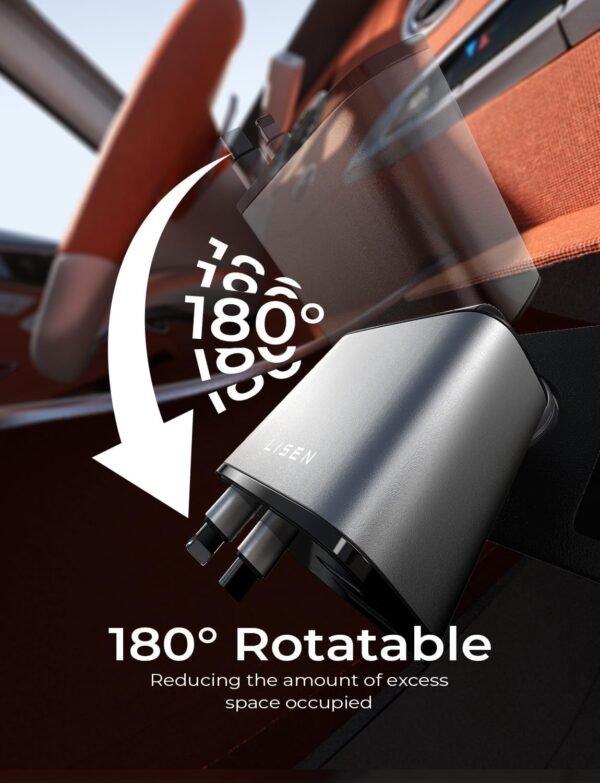 LISEN Retractable Car Charger [69W USB C Car Charger Adapter] for iPhone 16 Car Charger Fast Charging, Travel Essential Gifts for Women Men, Car Accessories USBC Car Charger for iPhone 16 15 14, Gray - Image 7