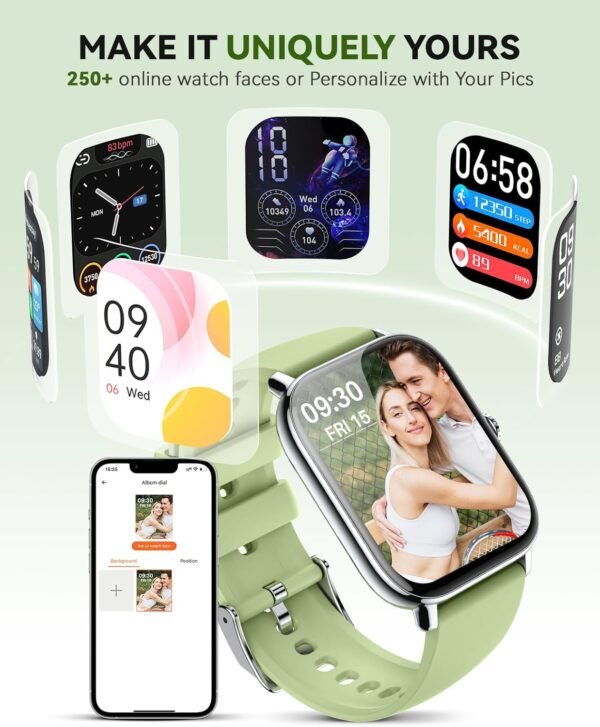 Smart Watch for Women Men- Answer/Make Call, 2025 1.91'' IP68 Waterproof Fitness Step Sleep Tracker Watch with Heart Rate Monitor Activity Counter Smartwatch for Andriod iPhone iOS Samsung Compatible - Image 5