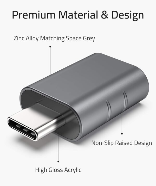 Syntech USB C to USB Adapter Pack of 2 USB C Male to USB 3.0 Female Adapter Compatible with MacBook Pro Air 2024, Microsoft Surface, iPad,Samsung Notebook, Dell XPS and More Type C Devices,Space Grey - Image 3