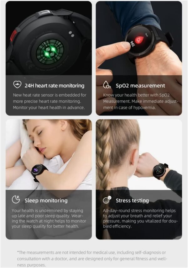 mibro Smart Watch GS, 1.43'' Amoled HD Touch Screen 5ATM Waterproof Smartwatch Fitness Tracker for Android iOS Phones with Heart Rate SpO2 Sleep Monitor, 70 Sports Modes Fitness Watch for Women Men - Image 5