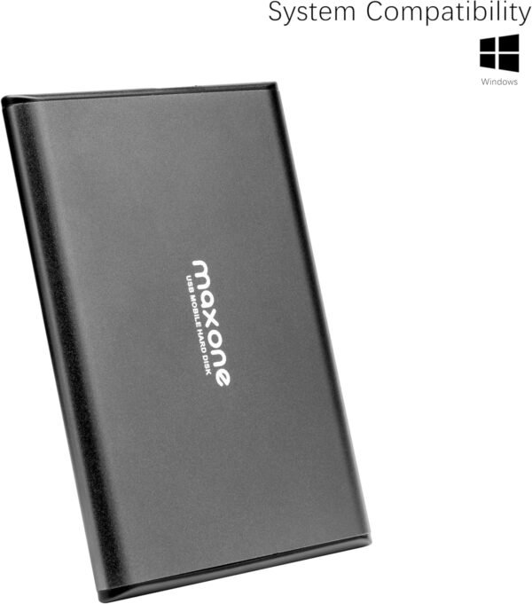 Maxone 1TB Ultra Slim Portable External Hard Drive HDD USB 3.0 Compatible with PC, Laptop, Charcoal Grey - Image 2