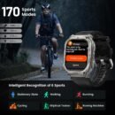 AMAZTIM Smart Watch, 60 Days Extra-Long Battery, 5ATM Waterproof Swimming Diving, Full Metal Military Grade, Answer/Make Call, 2" AMOLED Display, Health Monitor Compatible for iPhone and Android