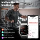 AMAZTIM Smart Watch, 60 Days Extra-Long Battery, 5ATM Waterproof Swimming Diving, Full Metal Military Grade, Answer/Make Call, 2" AMOLED Display, Health Monitor Compatible for iPhone and Android