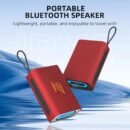 Bluetooth Speaker Small Speakers Clear Loud Stereo Sound TWS Portable Wireless Speaker with Lights IPX5 Waterproof Speakers BT5.3 Long Playtime for Home Party Outdoor Beach Electronic Gadgets (Red)