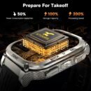 AMAZTIM Smart Watch, 60 Days Extra-Long Battery, 5ATM Waterproof Swimming Diving, Full Metal Military Grade, Answer/Make Call, 2" AMOLED Display, Health Monitor Compatible for iPhone and Android