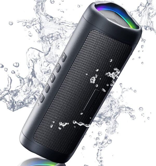 Bluetooth Speaker with HD Sound, Portable Wireless, IPX5 Waterproof, Up to 20H Playtime, TWS Pairing, BT5.3, for Home/Party/Outdoor/Beach, Electronic Gadgets, Birthday Gift (Black)