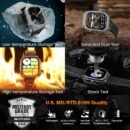 AMAZTIM Smart Watch, 60 Days Extra-Long Battery, 5ATM Waterproof Swimming Diving, Full Metal Military Grade, Answer/Make Call, 2" AMOLED Display, Health Monitor Compatible for iPhone and Android