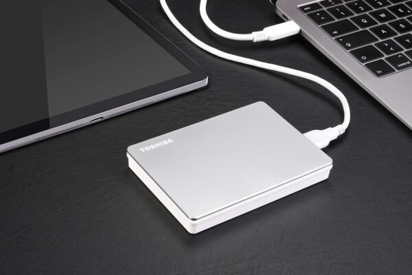 Toshiba Canvio Flex 2TB Portable External Hard Drive USB-C USB 3.0, Silver for PC, Mac, & Tablet - HDTX120XSCAA - Image 2