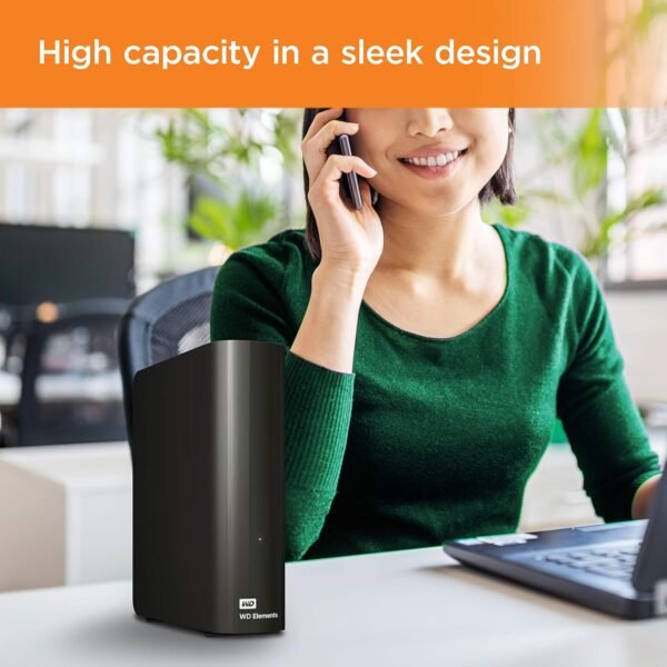 WD 20TB Elements Desktop External Hard Drive, USB 3.0 drive for plug-and-play storage - WDBWLG0200HBK-NESN - Image 5